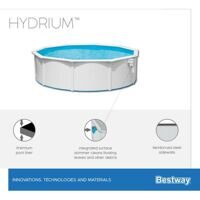 Сборный круглый бассейн Bestway Hydrium 56384 (460х120 см) с песочным фильтром, лестницей и тентом